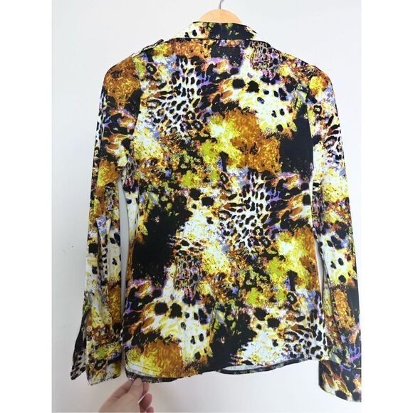 BCBGMAXAZRIA Mystical Leopard Art to Wear Shirt sz PM - Picture 6 of 6